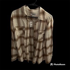 Tillys cream and brown flannel
